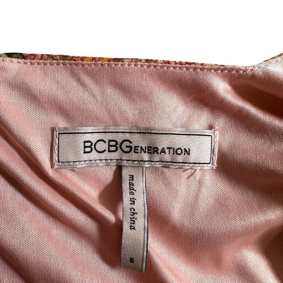 BCBGeneration New Womens Paisley Mini Babydoll Dress Pink Orange 8 Fairy Cottage - Picture 14 of 16